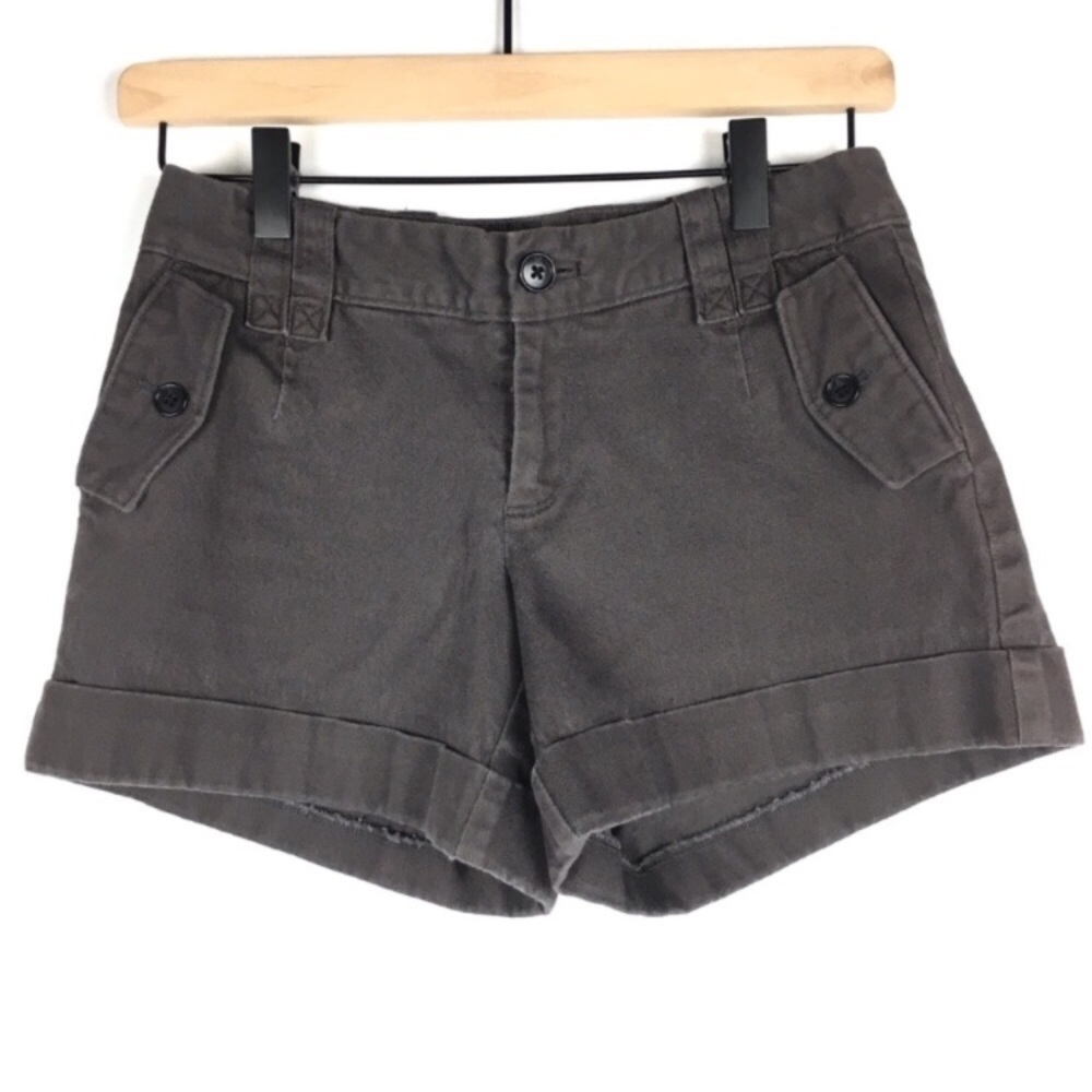 BANANA REPUBLIC Shorts Safari Cuff Utility Cargo Style Distressed Petite Size 0P